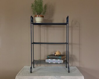 Plant Stand Metal/Vinyl Record Storage/Record Player Stand/Vintage Metal Plant Stand/Vintage Plant Stand/Bookshelf Metal/ Metal Accent Table