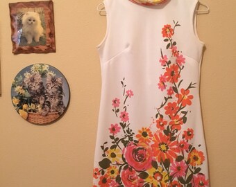 Fabulous Handmade 60s Floral Mini Shift Dress