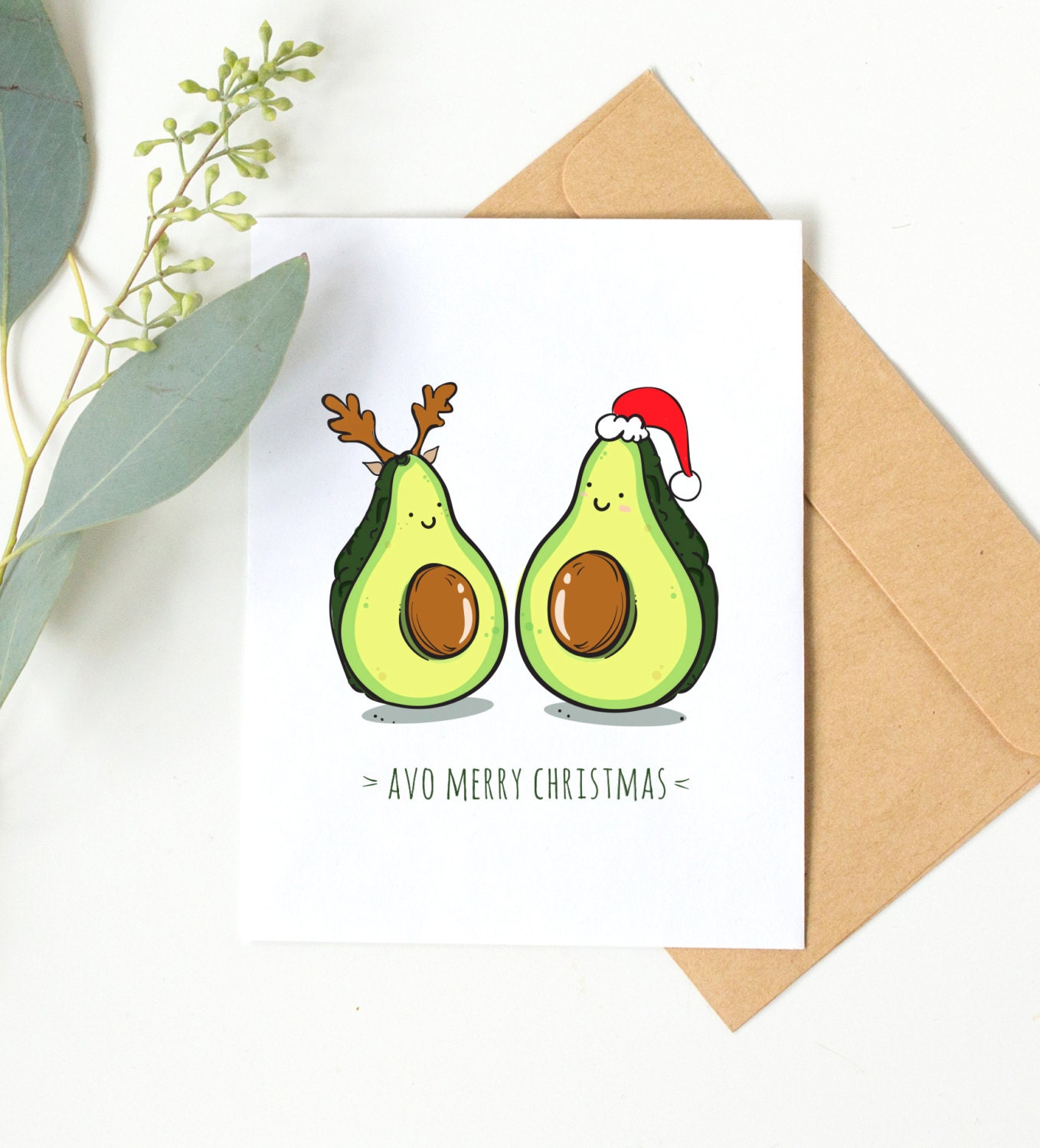 Avo Merry Christmas Funny Christmas Card Avocado Christmas