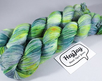 Hand Dyed Sock Yarn Superwash Merino - Jungle Wasteland