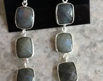 Gorgeous Faceted Labradorite Earrings