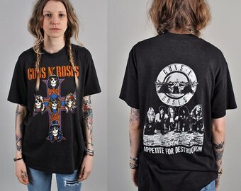 Vintage 1987 Guns n' Roses Tee shirt Appetite For Destruction s1