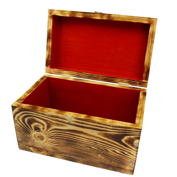 Large Vintage Wooden storage box Rustic organiser case with