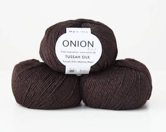 Merino wool and silk yarn Onion Knit Tussah Silk, 50 g per skein, merino wool yarn, knitting yarn, silk merino yarn, silk yarn, baby yarn
