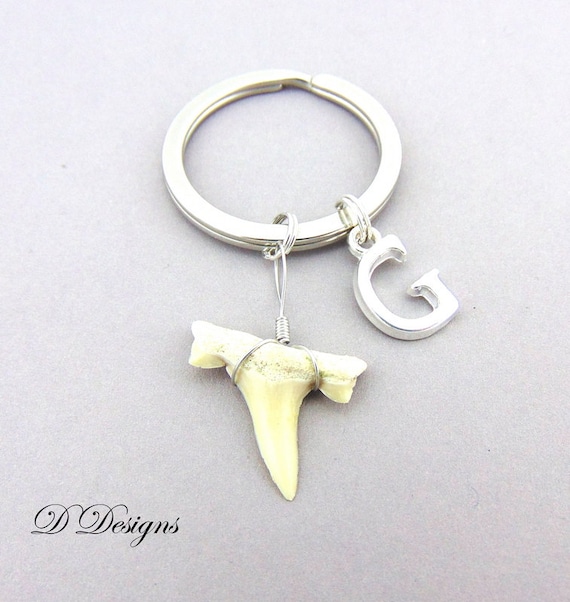 Shark KeyRing Shark Tooth KeyChain Beach Key Chain