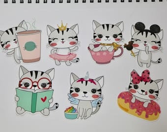 KAWAII CAT Die Cuts 3" tall | Perfect for planners, journals and scrapbooks