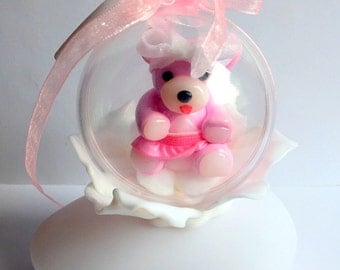 Night light/lamp led/variations in colors/bear/polymer clay/handmade/tutu/pink/white/ball transparent/flower/personalized/Pebble bright
