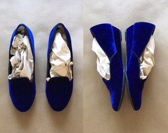 Blue Velvet Slippers