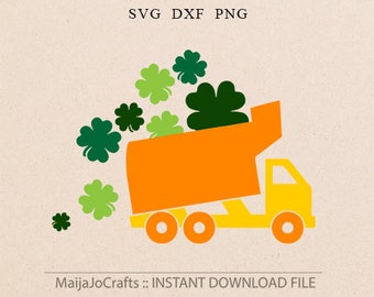 St Patricks day svg St. Patrick's Day SVG four leaf clovers svg Truck svg DXF files for Silhouette Cricut downloads Cricut files wedding svg