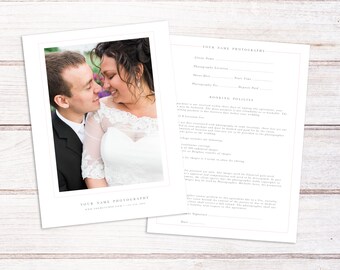 Photography Contract, Photography Booking Form, Photography Contract Template, PSD Template, Photography Booking Contract