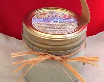Creamy Emulsified Sugar Scrub with Lilly Pad Green Jojoba Beads. Scent-Cucumber Melon.