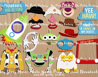Toy Story Photo Booth Props Instant Download, Digital File, Printables, PDF