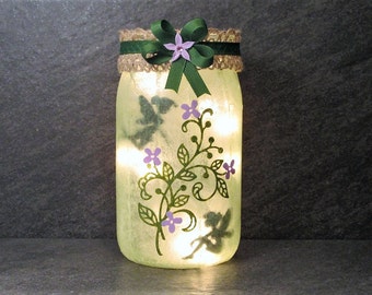 Garden Fairies Jar Light, Fairy Light, Mason Jar Fairy Light