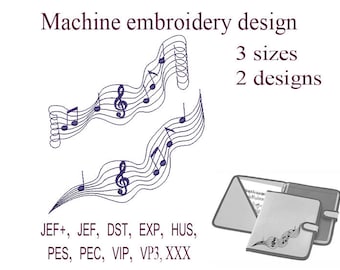 Machine embroidery designs music notes. treble clef embroidery designs. Embroidery Design music . File Instant Download.