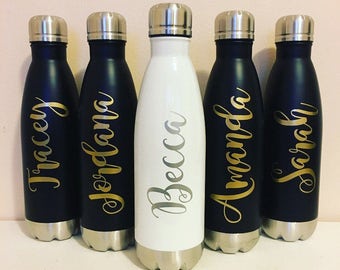 Water Bottle- Stainless Steel Water Bottle- Personalized Water Bottle- Bridesmaids Gift- Bachelorette Party Favor