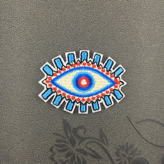 colorful eye patch embroidered patch Iron on by Perfecthandwork