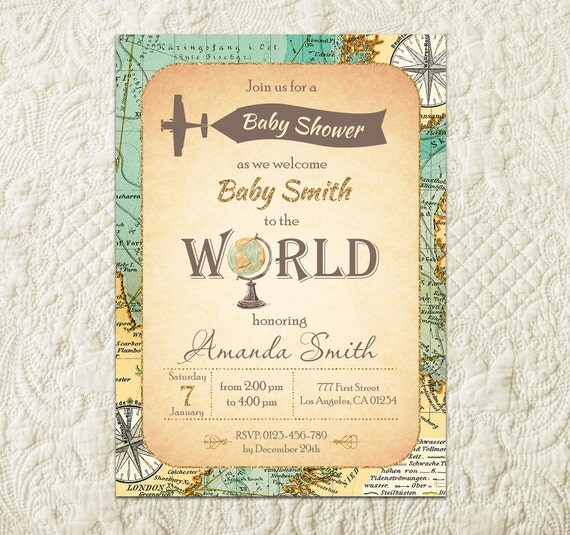 world baby shower invitation travel baby shower invitation how to word a baby shower invitation