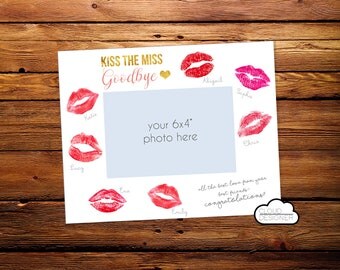 Kiss the Miss Goodbye Photo Mat / Bachelorette Party Sign / Bridal Shower Party Sign / Printable
