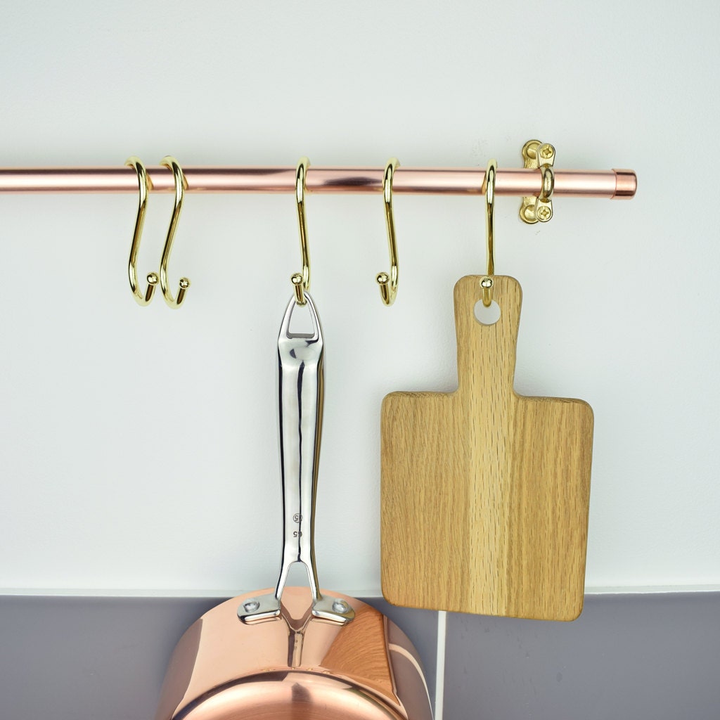 Brass S Hooks. Pot Rack Hooks. Brass Hooks.