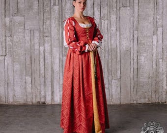 Italian Renaissance dress XV century - Medieval Dress - Renaissance Dress - Medieval Gown - Costume - Renaissance Clothing- Larp SCA dress