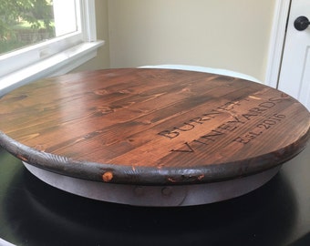 Custom Wine Barrel Lazy Susan