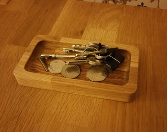 Oak Pocket Tray, change tray or key tray.