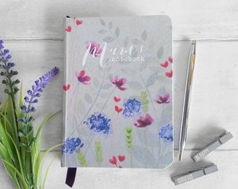 Ready made medium hand made notebook/journal, in my 'Heartfelt' watercolour design, perfect Mothers Day gift.