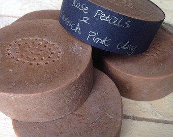 Rose petals & French pink clay soap