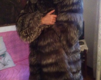 Reversible fur, silver fox fur, fur, fur, vintage Silver Fox Silver Fox double face