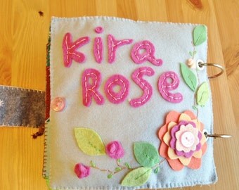 PERSONALIZED CUSTOMIZED Felt Quiet book, busy book, felt book, Montessori toys, Activity Book, travel toy, new baby gift, Toddler Gift