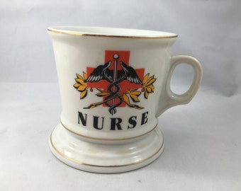 Vintage Knobler Japan Nurse Mug Gold Rim