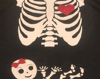 Maternity Skeleton baby shirt**Free shipping**