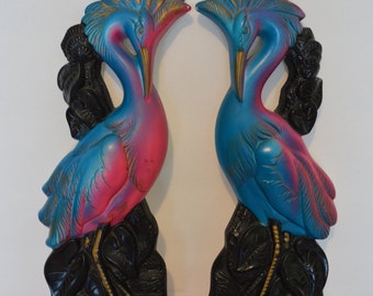 1969 Miller Studio Large Exotic Bird Plaques