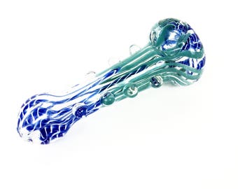 Glass Pipe Navy Teal Blue