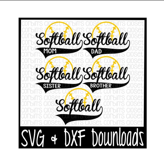 Download Softball Mom Dad Sister Brother Cutting File SVG & DXF