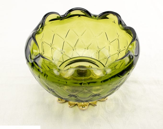 MCM Decorative Bowls | Duette Diamond Pattern | Indiana Glass