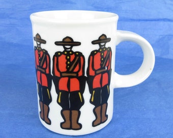 Vintage 1980s Canadian Mountie Mug, Marc Tetro Designs