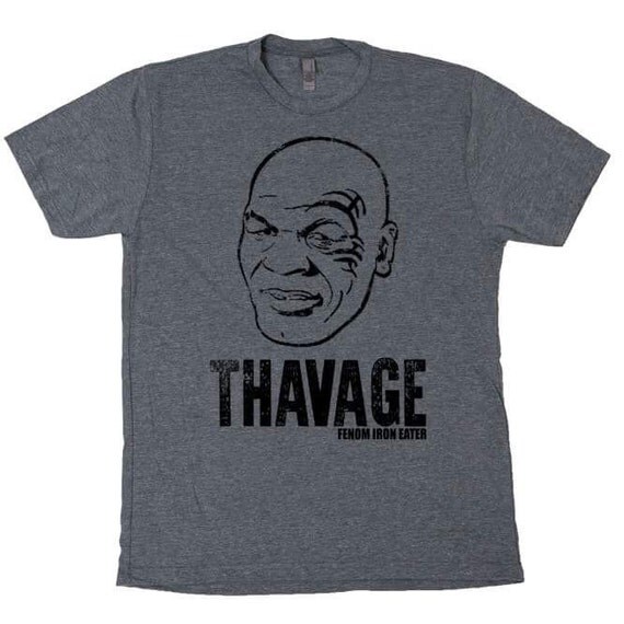 Mike Tyson Thavage savage workout tshirt weightlifting funny