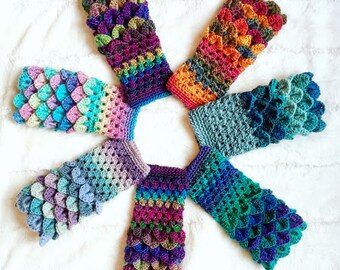 CROCHET PATTERN: Erebor Dragon Scale Fingerless Gloves/Dragon Scale Gloves/Fingerless Gloves/Crocodile Stitch/Mitts/Spring Fashion/Mittens