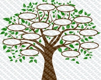 Family Tree 15 SVG, DXF Digital cut file for cricut or Silhouette svg, dxf - 15 Circles for Family Members