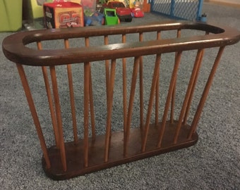 Gorgeous Teak Vintage Danish Modern Mid Century Eames Era Magazine Book Holder
