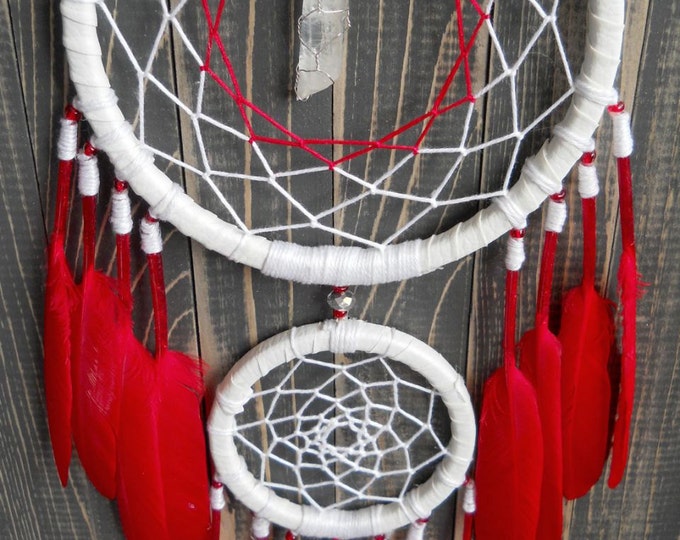 Boho dream catcher red Wall hanging Dreamcatcher Wall Décor Large dream catcher Bohemian Christmas Decor Farmhouse décor Living room decor