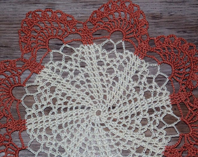 decorative crochet Terracotta milk lace napkin, crochet lace doily, crocheted decoration, crochet table decor, crochet ornaments