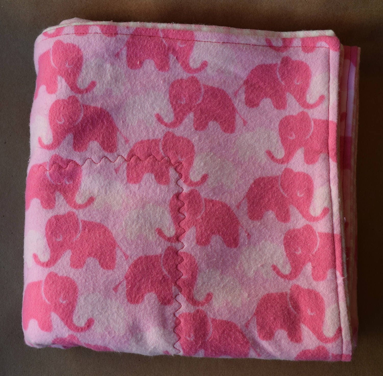 Pink Elephant Receiving Blanket Baby Girl Elephant Blanket