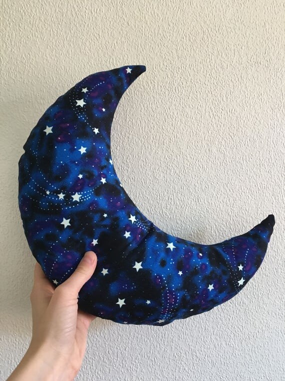 Glow in the dark moon Moon pillow Glow in the dark art