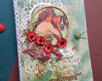 Mixed Media Journal, Handmade Journal, Notebooks, Art Journal