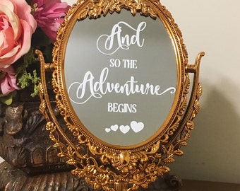 Be our guest/Beauty and the Beast mirror sign/Wedding escort