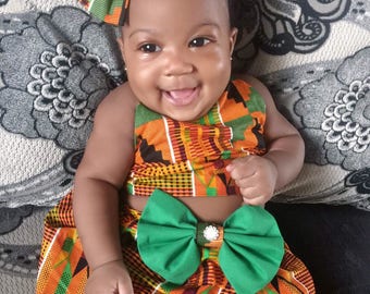 African skirt/African babygirl clothes/baby set/