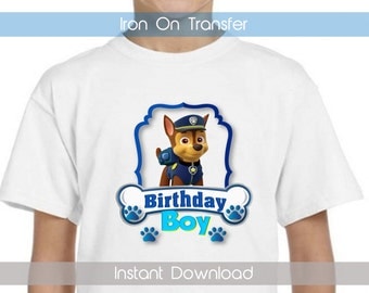 Paw Patrol Birthday Boy Iron On Transfer Paw Patrol Iron on Transfer INSTANT DOWNLOAD