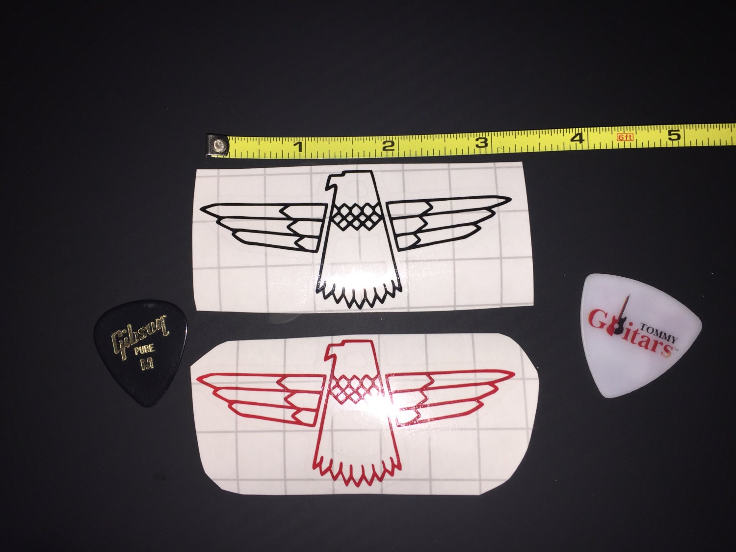 Gibson Thunderbird Bass Guitar Logo Decal Red or Black Vinyl